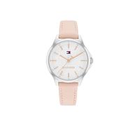 Quarzuhr TOMMY HILFIGER "CHLOE", rosa, silberfarben, Armbanduhren, Damen, Quarzuhr, Armbanduhr, Damenuhr, Lederarmband, analog (82484036-0) rosa, silberfarben