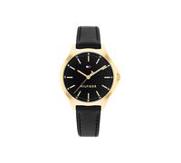 Quarzuhr TOMMY HILFIGER "CHLOE", schwarz, goldfarben, Armbanduhren, Damen, Quarzuhr, Armbanduhr, Damenuhr, Lederarmband, analog (43766123-0) schwarz, goldfarben