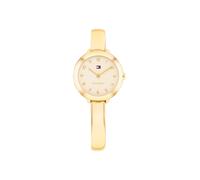 Quarzuhr TOMMY HILFIGER "Demi Bangle", gold (goldfarben), Armbanduhren, Damen, Quarzuhr, Armbanduhr, Damenuhr, Edelstahlarmband, analog (73558332-0) goldfarben