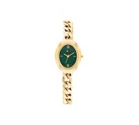 Quarzuhr TOMMY HILFIGER "Demi Oval", goldfarben, grün, Armbanduhren, Damen, Quarzuhr, Armbanduhr, Damenuhr, Edelstahlarmband, analog (63221038-0) goldfarben, grün