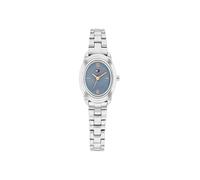 Quarzuhr TOMMY HILFIGER "Demi Oval", silber (silberfarben, blau), Armbanduhren, Damen, Quarzuhr, Armbanduhr, Damenuhr, Edelstahlarmband, analog (61903801-0) silberfarben, blau