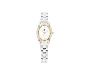 Quarzuhr TOMMY HILFIGER "Demi Oval", silberfarben, Armbanduhren, Damen, Quarzuhr, Armbanduhr, Damenuhr, Edelstahlarmband, analog (15178434-0) silberfarben