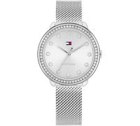 Quarzuhr TOMMY HILFIGER "DEMI", silber (silberfarben), Armbanduhren, Damen, Quarzuhr, Armbanduhr, Damenuhr, Glaskristalle, analog, Edelstahlarmband (13401169-0) silberfarben