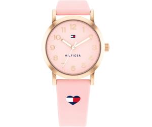 Quarzuhr TOMMY HILFIGER "GIRLS", rosa, Armbanduhren, Kinder, Quarzuhr, Armbanduhr, Kinderuhr, Mädchen, analog, Silikonarmband, Geschenkidee (55079517-0) rosa