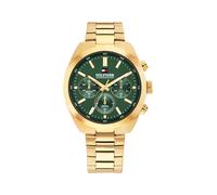 Quarzuhr TOMMY HILFIGER "HUDSON", goldfarben, grün, Armbanduhren, Herren, Quarzuhr, Armbanduhr, Herrenuhr, Edelstahlarmband, analog (38019535-0) goldfarben, grün
