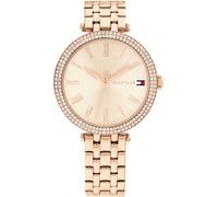 Quarzuhr TOMMY HILFIGER "NATALIE", gold (roségoldfarben), Armbanduhren, Damen, Quarzuhr, Armbanduhr, Damenuhr, Glaskristalle, Edelstahlarmband (18591206-0) roségoldfarben