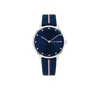 Quarzuhr TOMMY HILFIGER "PIPPA", blau, Armbanduhren, Damen, Quarzuhr, Armbanduhr, Damenuhr, Silikonarmband, analog, Glaskristalle (67282553-0) blau
