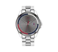 Quarzuhr TOMMY HILFIGER "RILEY", silberfarben, Armbanduhren, Herren, Quarzuhr, Armbanduhr, Herrenuhr, Edelstahlarmband, analog (75273366-0) silberfarben