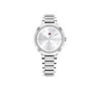 Quarzuhr TOMMY HILFIGER "SAVANNAH", silberfarben, Armbanduhren, Damen, Quarzuhr, Armbanduhr, Damenuhr, Edelstahlarmband, analog, Glassteine (64914944-0) silberfarben