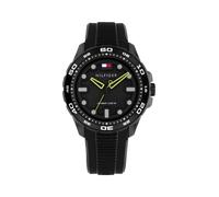 Quarzuhr TOMMY HILFIGER "TH Regatta", schwarz, Armbanduhren, Herren, Quarzuhr, Armbanduhr, Damenuhr, Herrenuhr, Silikonarmband, analog (79706748-0) schwarz