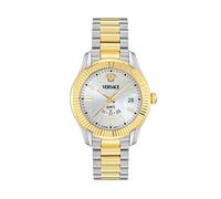 Quarzuhr VERSACE "APODIS", silbergoldfarben, silberfarben, Armbanduhren, Herren, Quarzuhr, Armbanduhr, Herrenuhr, Swiss Made, Edelstahlarmband, analog, GMT (62939914-0)