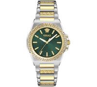 Quarzuhr VERSACE "GRECA REACTION LADY", gold (silbergoldfarben), Armbanduhren, Damen, Quarzuhr, Armbanduhr, Damenuhr, Swiss Made, Edelstahlarmband, analog (21252951-0)