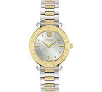 Quarzuhr VERSACE "GRECA SPHERE", silber (silberfarben, goldfarben, silberfarben), Armbanduhren, Damen, Quarzuhr, Armbanduhr, Damenuhr, Swiss Made, Saphirglas, Edelstahlarmband, analog (10475409-0)