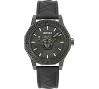Quarzuhr VERSACE "MEDUSA DECO GENT", schwarz (schwarz, anthrazit), Armbanduhren, Herren, Quarzuhr, Armbanduhr, Herrenuhr, Swiss Made, Saphirglas, Lederarmband, analog (94019107-0)