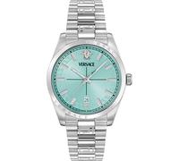 Quarzuhr VERSACE "MILLENYIUM GENT", silber (silberfarben, hellblau), Armbanduhren, Herren, Quarzuhr, Armbanduhr, Herrenuhr, Swiss Made, Edelstahlarmband, analog, Datum (36560358-0)