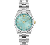 Quarzuhr VERSACE "MILLENYIUM LADY", silber (silberfarben, hellblau), Armbanduhren, Damen, Quarzuhr, Armbanduhr, Damenuhr, Swiss Made, Edelstahlarmband, analog (97114706-0)