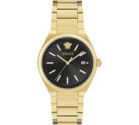 Quarzuhr VERSACE "V-AURIA", gold (goldfarben, schwarz), Armbanduhren, Herren, Quarzuhr, Armbanduhr, Herrenuhr, Swiss Made, Edelstahlarmband, analog, Datum (42097720-0)