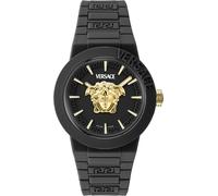 Quarzuhr VERSACE "V-POP GENTS", schwarz, Armbanduhren, Herren, Quarzuhr, Armbanduhr, Herrenuhr, Swiss Made, Silikonarmband, analog, Saphirglas (13851411-0)