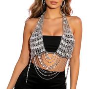 Quasten Körperschmuck, Strasskette für Festival Partys, schwere Intarsien, schnell schnappende Halskette, leichte, verschleißfeste Anti Oxidations Verpackung, schnell lösbare Körperkette