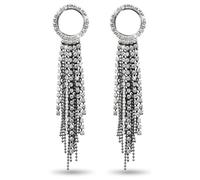 Quasten Ohrhänger, Kucheed Strass Ohrhänger, Langer Goldschmuck mit Künstlichem Diamant, Funkelnde Ohrringe in Kreis, Dreieck und Sternform, Brautschmuck als Geschenk für Geburtstag Hochzeit (A1)