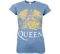 Queen - Blaues Damen T-Shirt Classic Crest XXL
