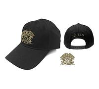 Queen - Cappello (Unisex-U) Gold Classic Crest (Nero)