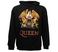 Queen Classic Crest Logo Kapuzenpullover Pullover Schwarz - Offizielles Merchandise L Schwarz