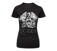 Queen 'Crest Logo Diamante' (Black) Womens Fitted T-Shirt (Large)