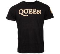 Queen - Dunkelblaues T-Shirt Logo & Crest M