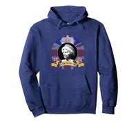 Queen Elizabeth II Memoriam Union Jack RIP UK Royalist Pullover Hoodie, Unisex für Erwachsene, Marineblau, S