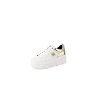 QUEEN HELENA Casual Sneakers Turnschuhe Platform Leichte Damen X33-11, X33 11 Gold, 37 EU