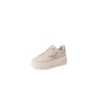 QUEEN HELENA Plateau-Sneakers mit Strass-Steinen, hohe Freizeitschuhe für Damen X33-8, beige, 37 EU