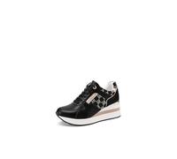 QUEEN HELENA Platform Sneakers Hohe Casual Damen X32-22, Schwarz , 41 EU
