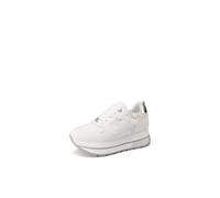 QUEEN HELENA Platform-Sneakers, hohe Sneaker, lässig, für Damen, X32-32, Weiß und Silber, 39 EU