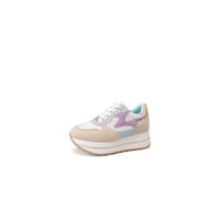 QUEEN HELENA Platform-Sneakers, hohe Sneaker, lässig, für Damen, X32-32, X32 33 Beige, 38 EU