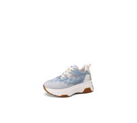 QUEEN HELENA Sneakers Platform Sportschuhe Casual Damen X30-21, X32 35 Blau, 36 EU
