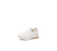 QUEEN HELENA Sneakers Platform Turnschuhe mit Keilabsatz Casual Damen X32-16, Weiß, 38 EU
