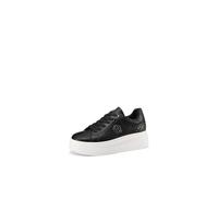 QUEEN HELENA Sneakers Platform Turnschuhe mit Strass für Damen X31-11, Schwarz , 38 EU