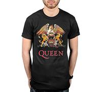 Queen Herren-T-Shirt, klassisches Wappen, kurzärmelig, Schwarz, L