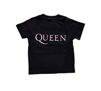 Queen Jungen-T-Shirt Rosa Band Logo Nue offiziell Schwarz 12 months to 5 yrs