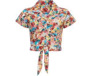 Queen Kerosin Beaches Damen Bluse, Größe 2XL