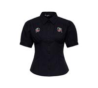 Queen Kerosin Cherry“ Rockybilly blouse Bluse schwarz in XXL