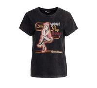 Queen Kerosin Damen Acidwashed Boyfriend T-Shirt Not your Playbunny schwarz L