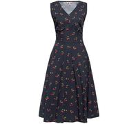 Queen Kerosin Damen Aop 50S Retro Armlose Swing Kleid "Cherry" QKU46021 Black-L