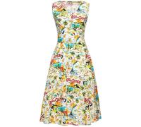 Queen Kerosin Damen Aop 50S Retro Armlose Swing Kleid "Lake Garda" QKU46025 Off White-XS