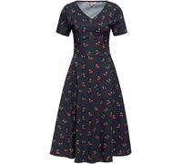 Queen Kerosin Damen Aop 50S Retro Swing Kleid "Cherry" QKU46003 Black-XL