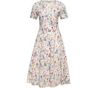 Queen Kerosin Damen Aop 50S Retro Swing Kleid "Paris" QKU46007 Off White-XS