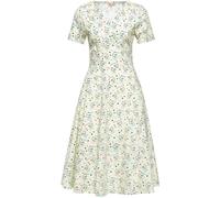 Queen Kerosin Damen Aop 50S Retro Swing Kleid "Retro Cats" QKU46006 Off White-M