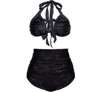 Queen Kerosin Damen Aop Badeanzug QKU411001 Black-M