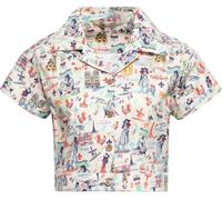 Queen Kerosin Damen Hawaii Bluse Cropped Bluse Hemdbluse Hawaiishirt Paris France Frankreich Retro Vintage Crop Top 50S Rockabella Paris